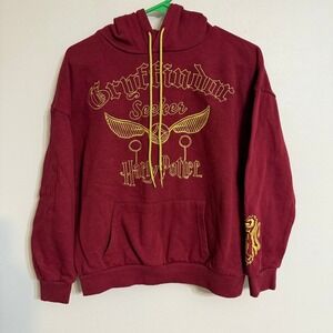 Harry Potter Adult XS Gryffindor Seeker Hoodie Burgundy Gold Embroidered